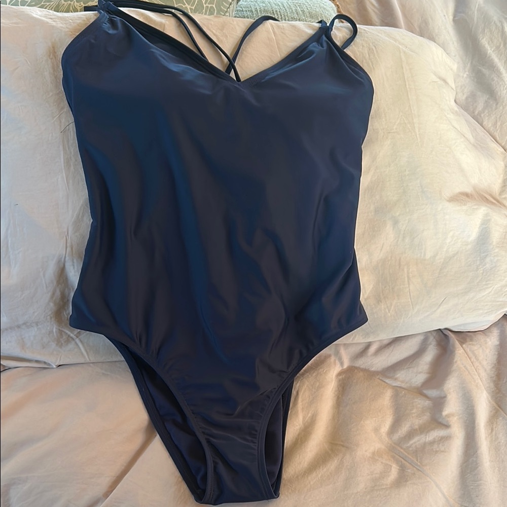 Navy Blue One-Piece Swimsuit